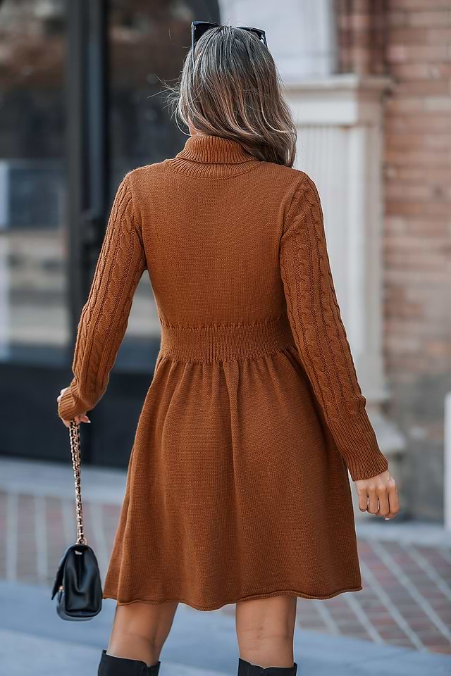 Burgundy Boots Burnt Orange Sweater Dress Burnt Orange Cable Knit