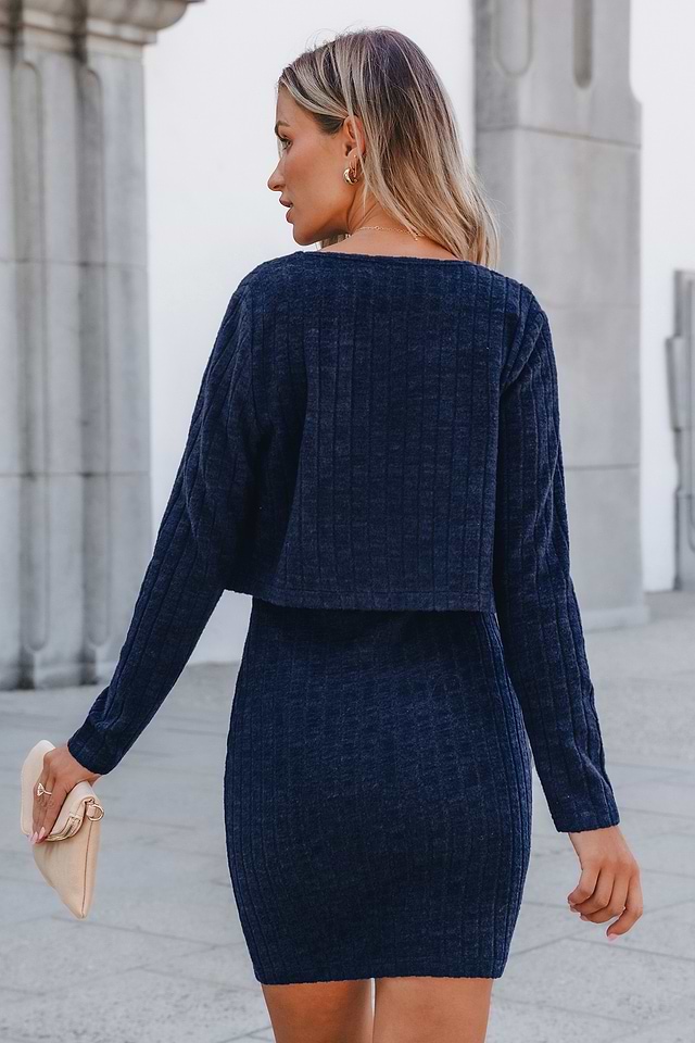 Ribbed Midi Dress Duster Dress Set Midi Dress Beige Plus Size