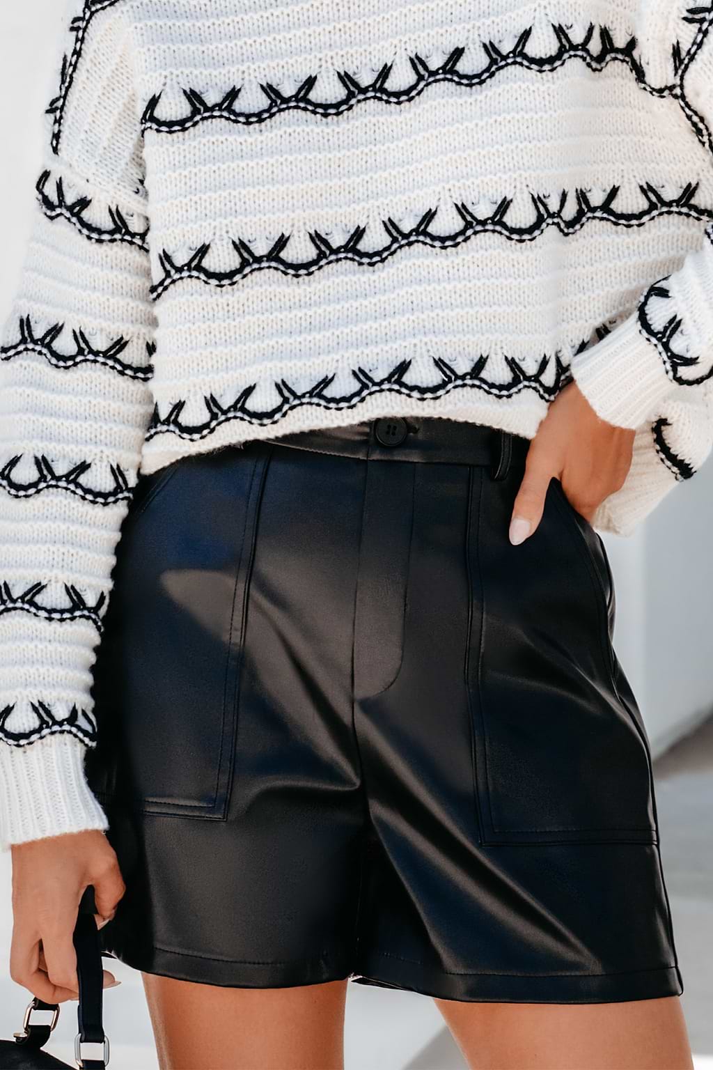 Black Flare Leg Shorts