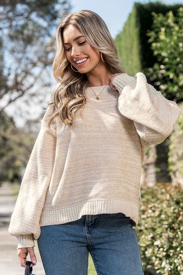 CUPSHE Maglione Donna 2025 Con Maniche A Sbuffo E Vita Stretta - Scollo A Barca - Autunno Inverno - 6