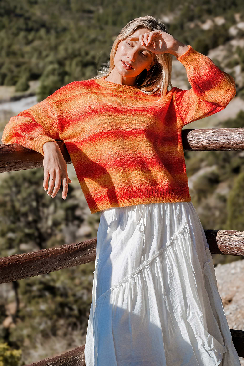 Sunset Striped Long Sleeve Sweater