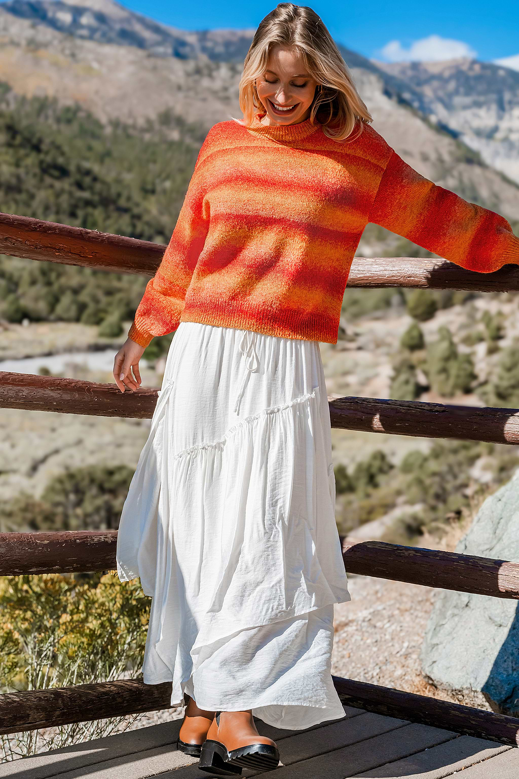 Sunset Striped Long Sleeve Sweater