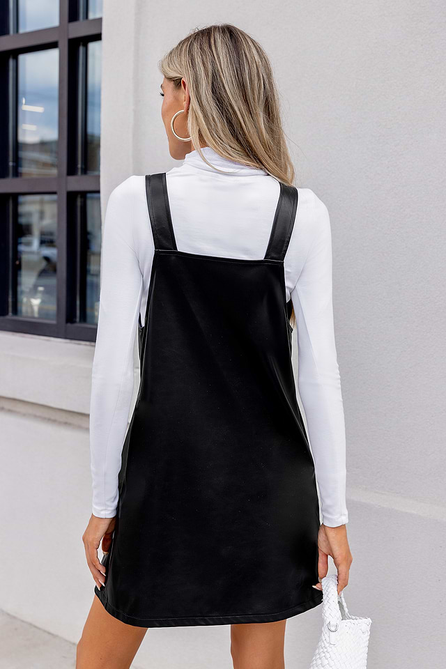 chinese dress ladies Bodycon Mini Dress - Faux Leather Dress - Twist Front Mini Dress main image 0
