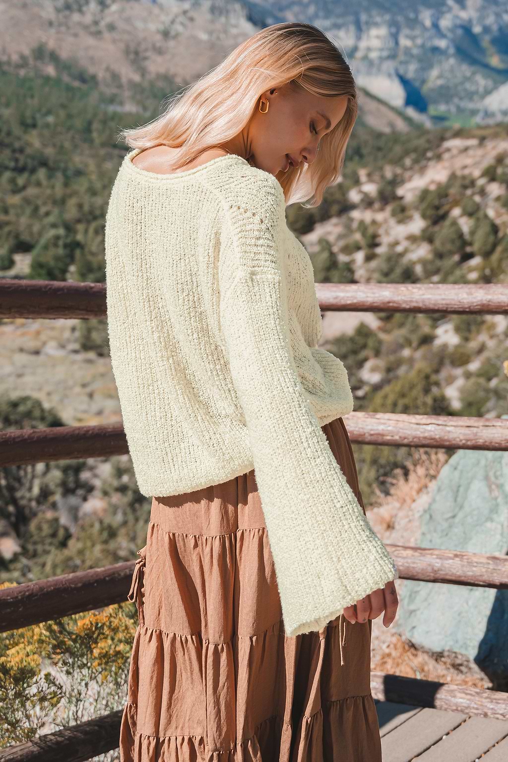 Beige Drop Shoulder Long Sleeve Sweater