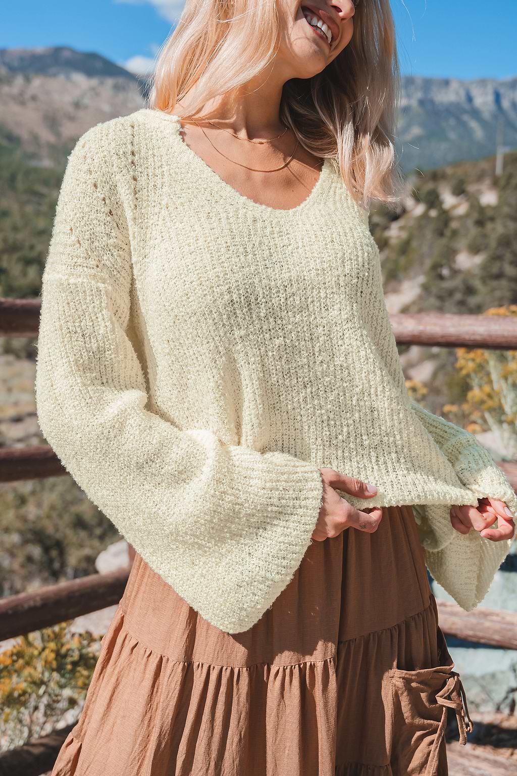 Beige Drop Shoulder Long Sleeve Sweater
