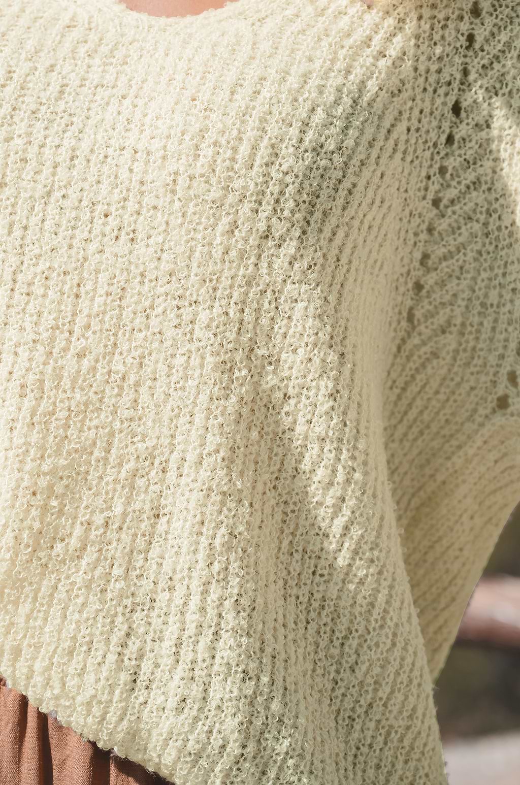 Beige Drop Shoulder Long Sleeve Sweater