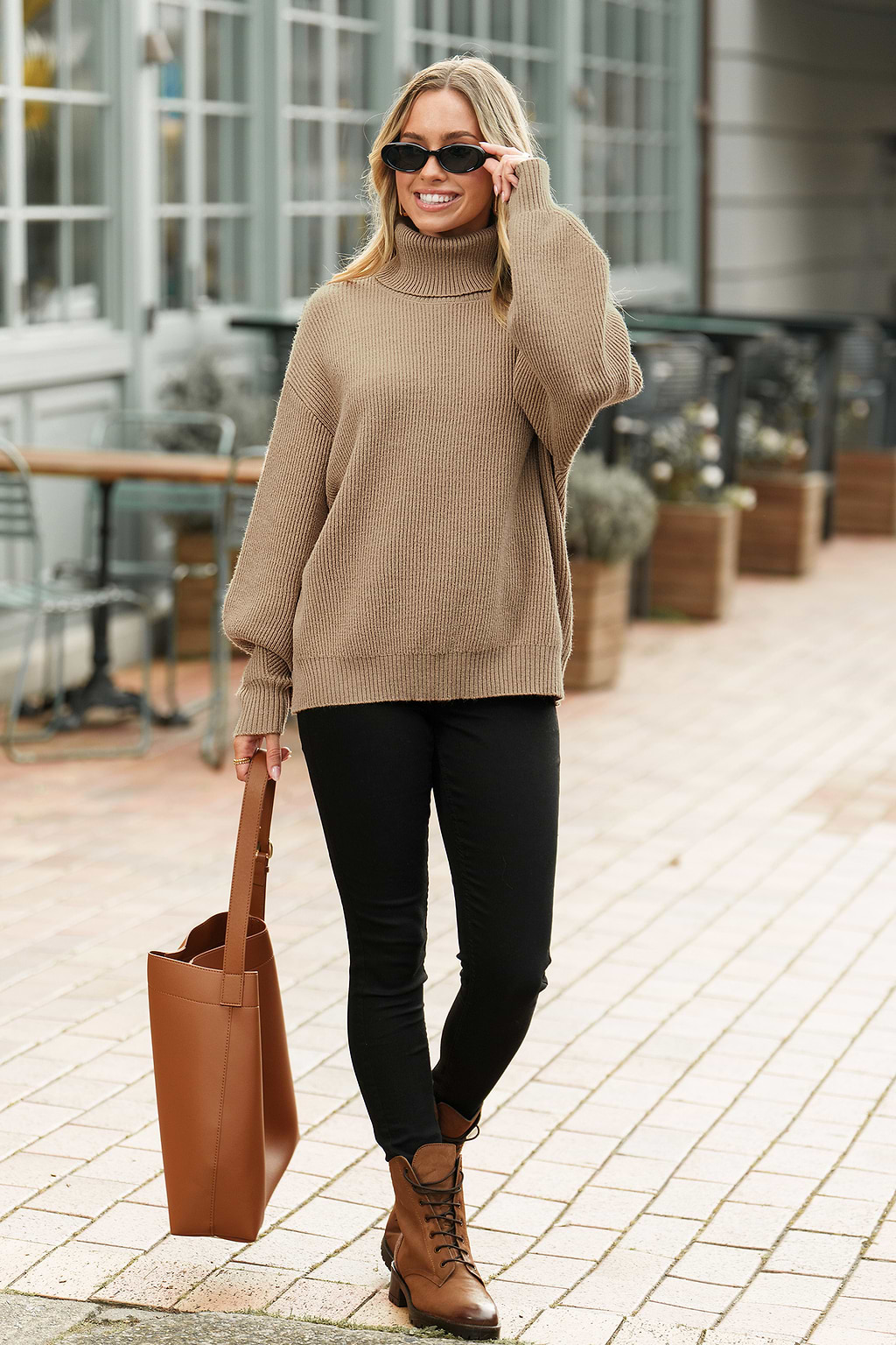 Khaki Long Sleeve Turtleneck