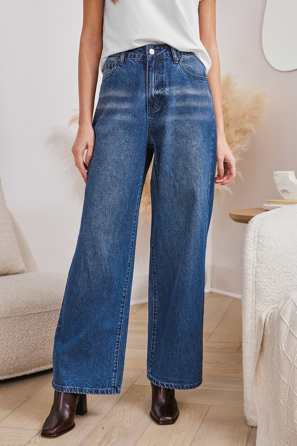Jean en denim à jambes droites