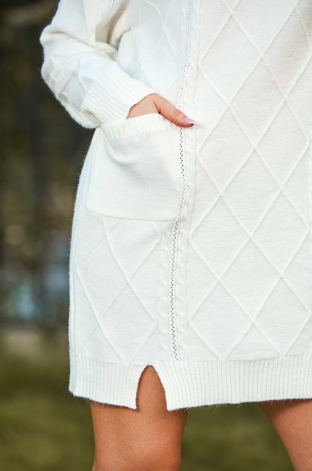 white sweater dress Get On Down Long Sleeve Knit Mini Off Cozy turtleneck Simone White Off The Shoulder