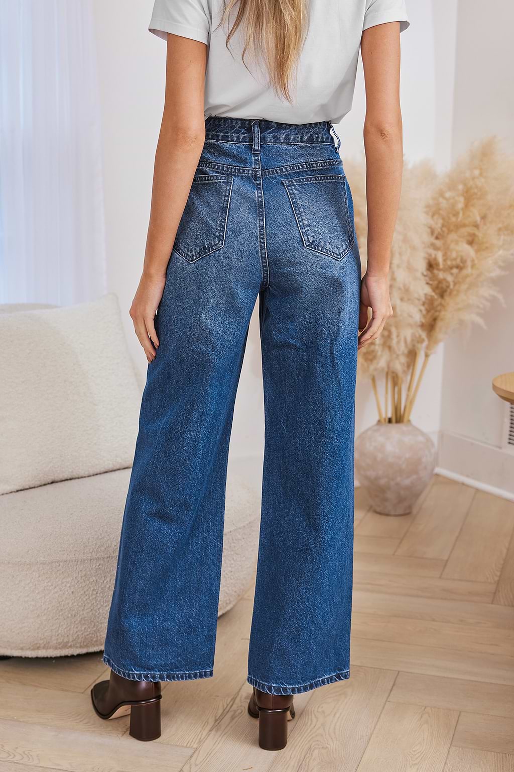 Jean en denim à jambes droites