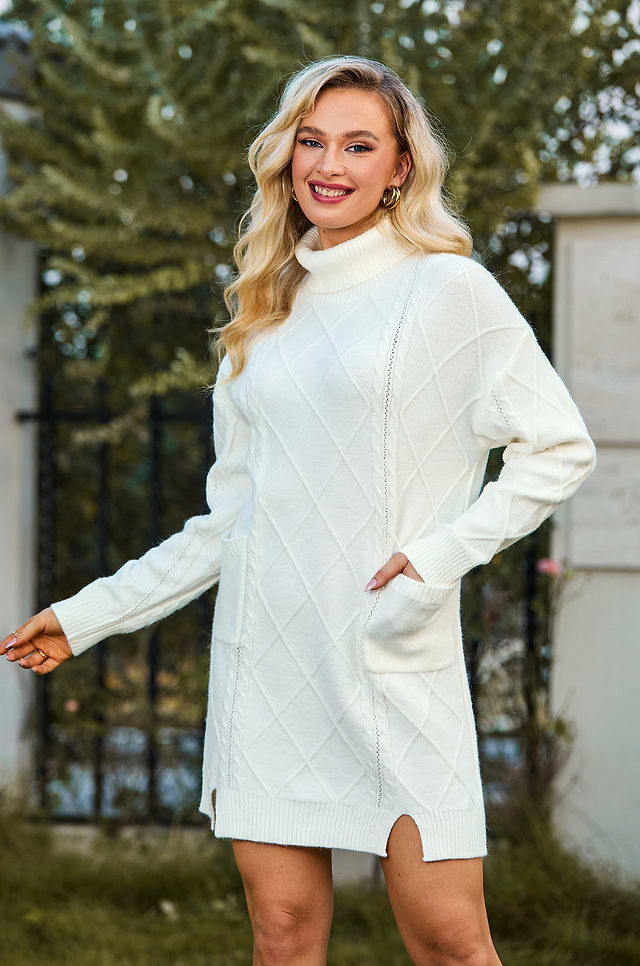 ivory sweater dress Cameo Batwing Knit Midi Dress Ivory main image 1