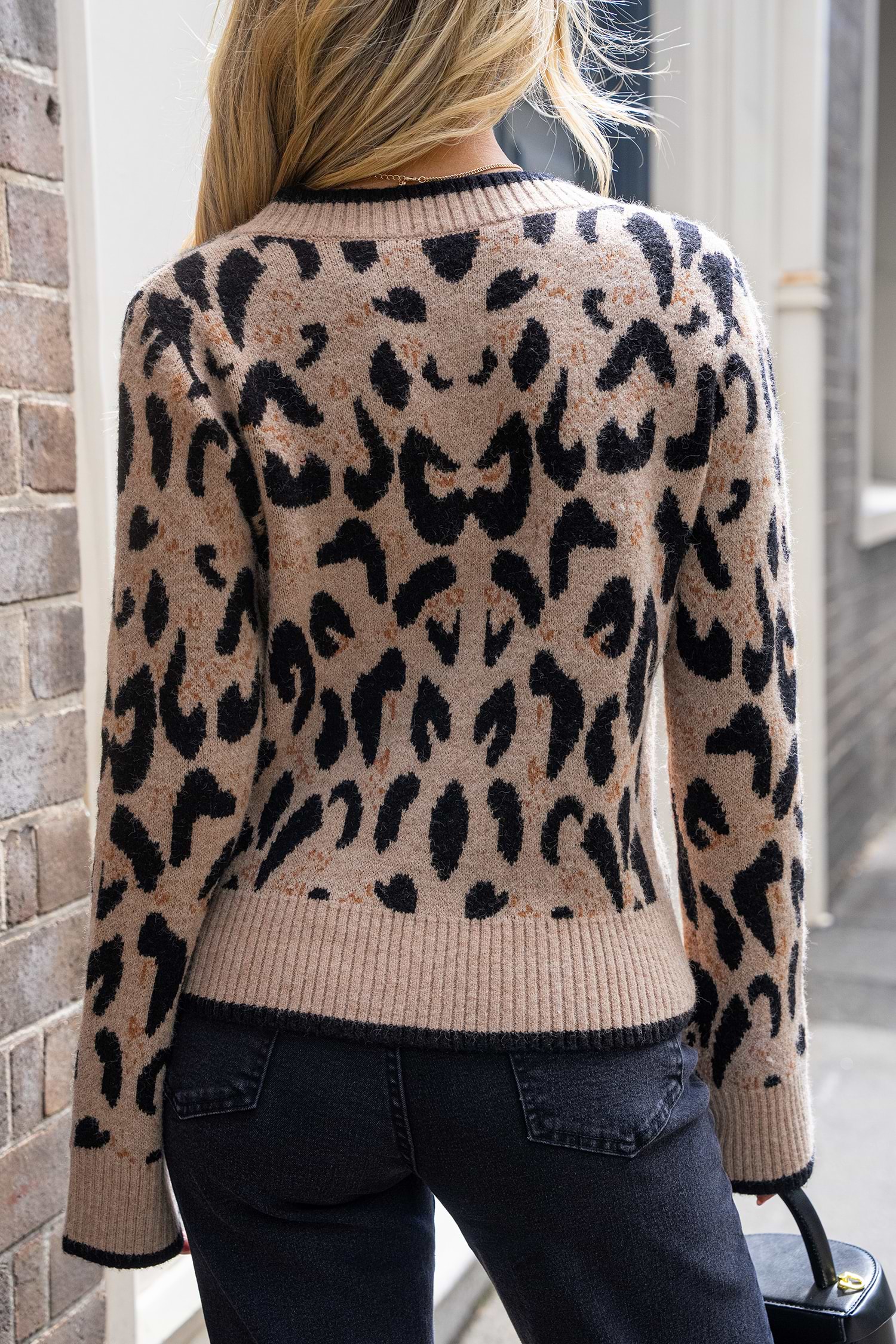 Leopard Print Long Sleeve Tie Front Cardigan