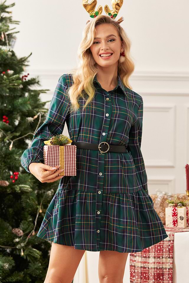 white christmas dresses Plaid Children's Dress: Red and Green for Christmas 8 US Numeric main image 1