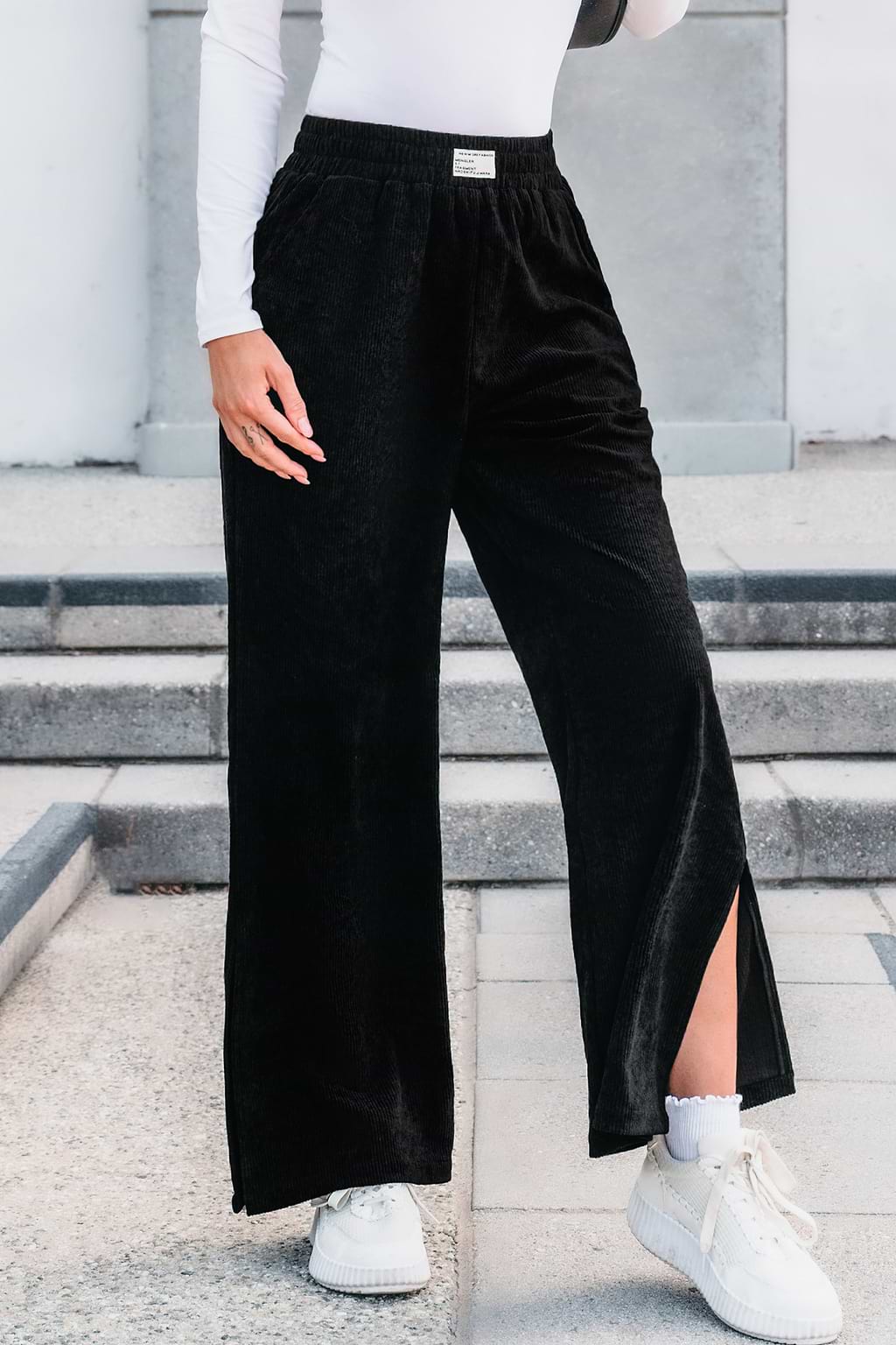 Black Wide Leg Corduroy Pants