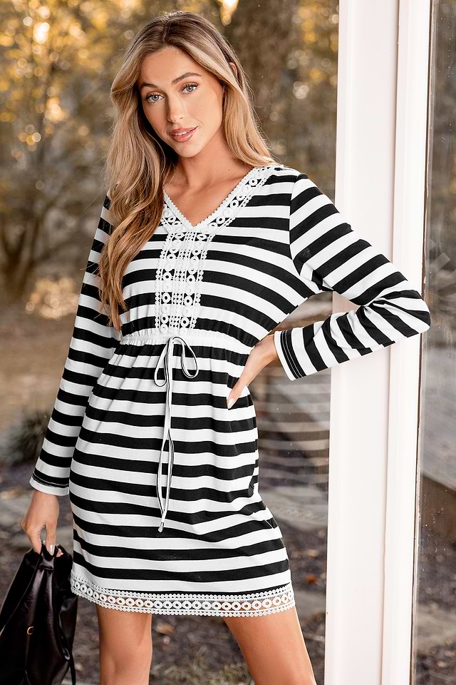 black and white stripe mini dress KARLA MINI DRESS main image 1