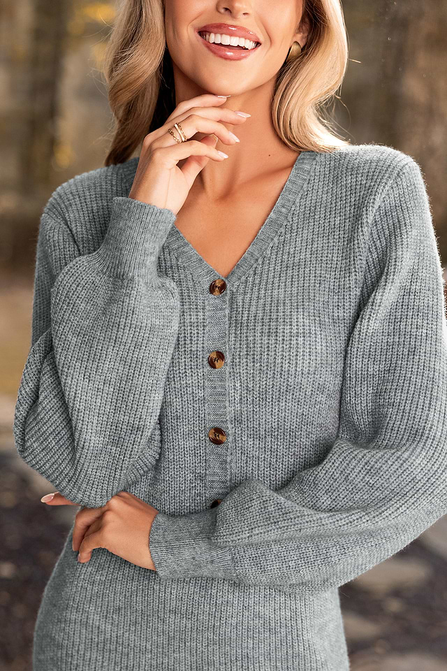 slim fit dress slacks Grey Sweater Dress – Posche By Kim D main image 0
