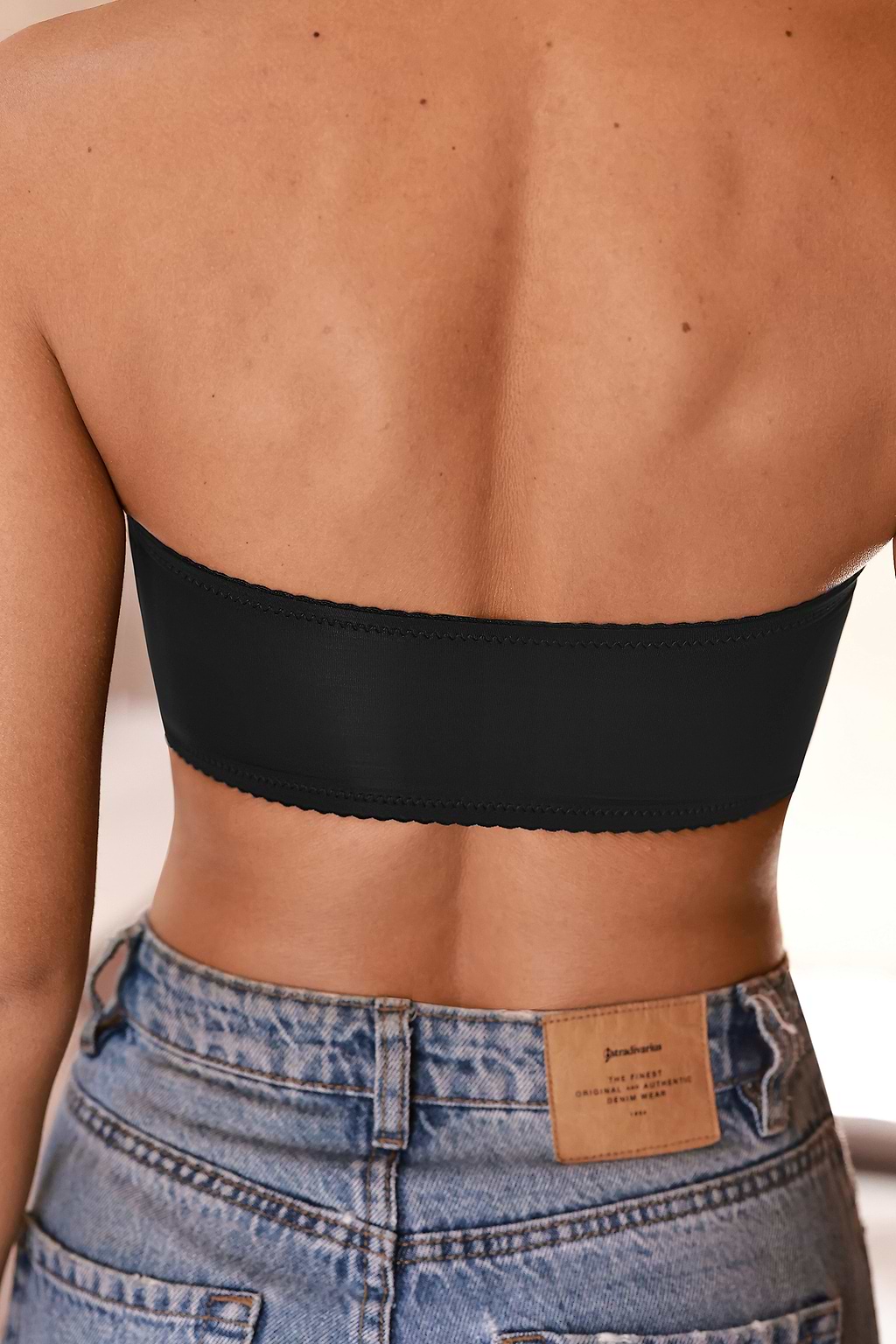 Black Front Closure Strapless Bra