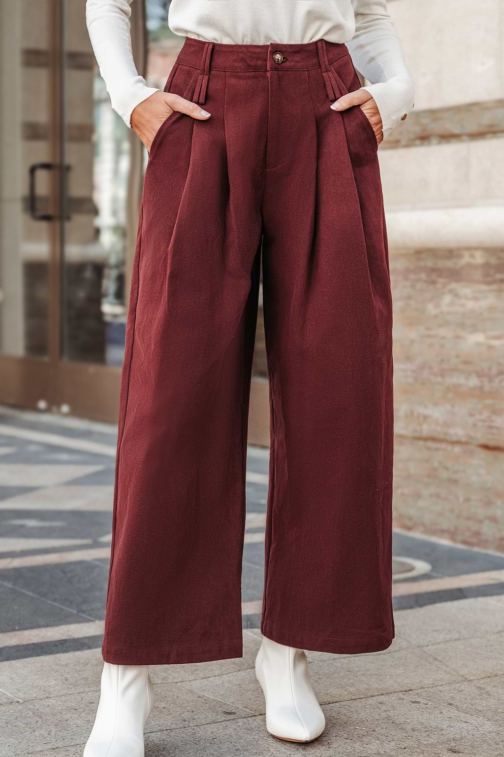 Red Straight Leg Jeans