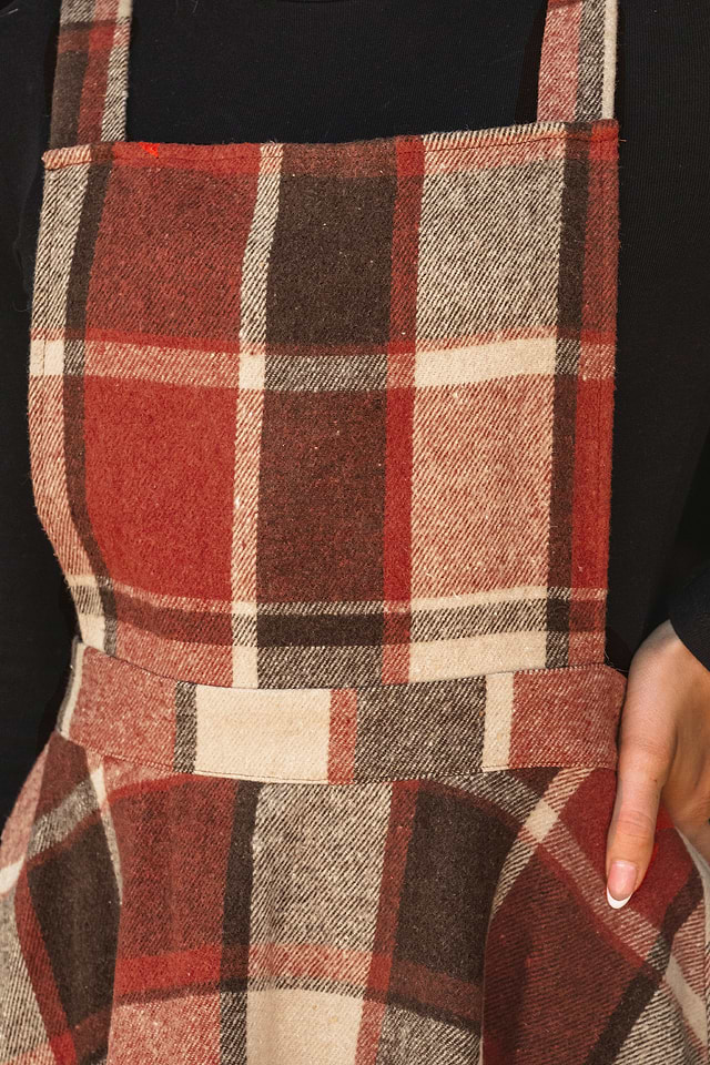 burnt orange plaid dress A Pretty (Warm) Plaid Shirt Dress