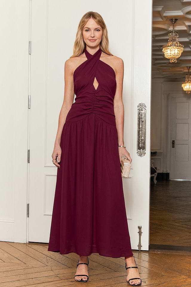 chinese dress ladies Breanne Faux Wrap Maxi Dress
