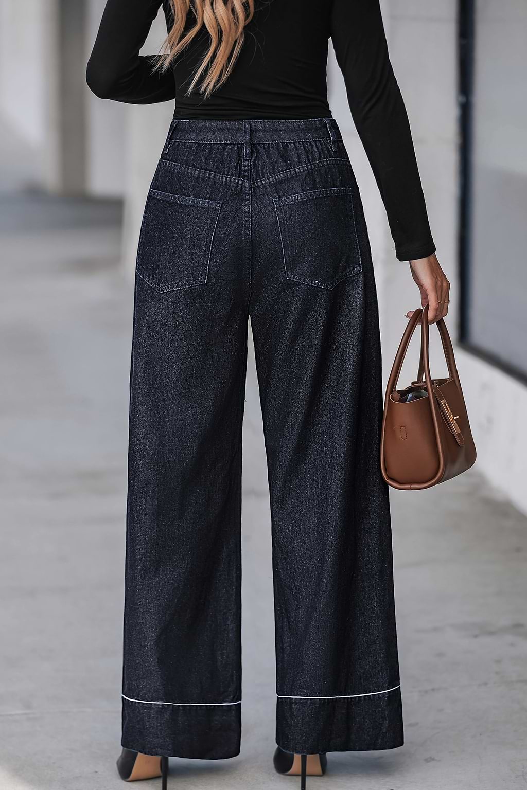 Denim Drop Waist Wide Leg Jeans