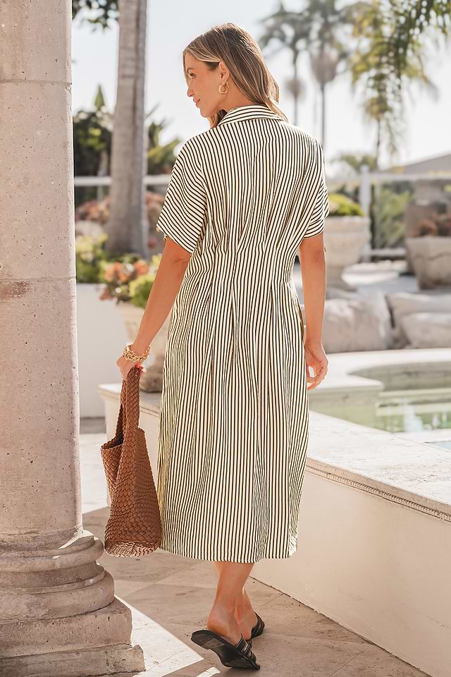 chinese dress ladies The Way I See You Striped Knit Maxi Dress (Mocha / Cream) – Wild Summer  Boutique