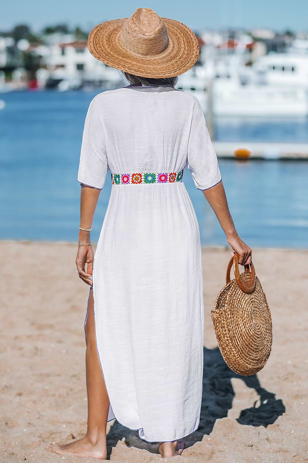 Take A Dip Crotchet Midi Cover-Up Dress