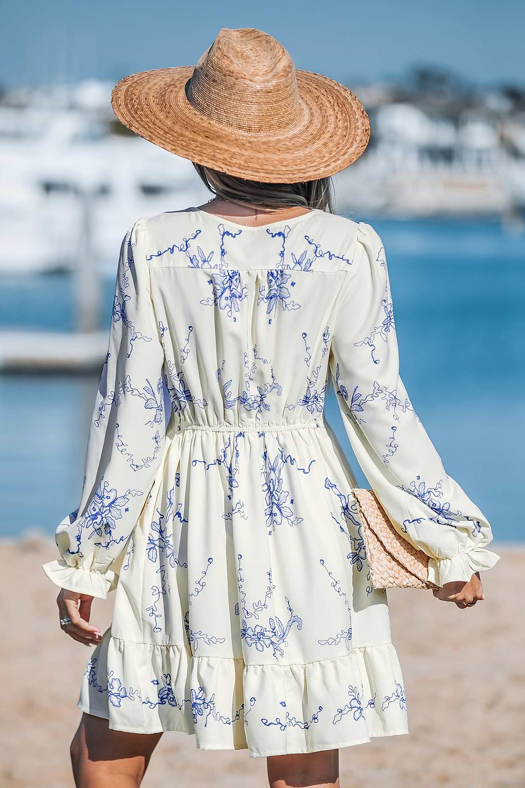 Boho Orchids Ruffled Mini Dress