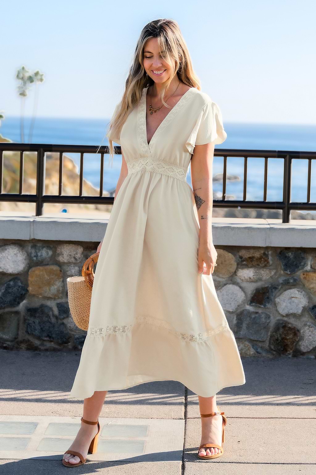 Summer Goddess Short Sleeve Midi Dress