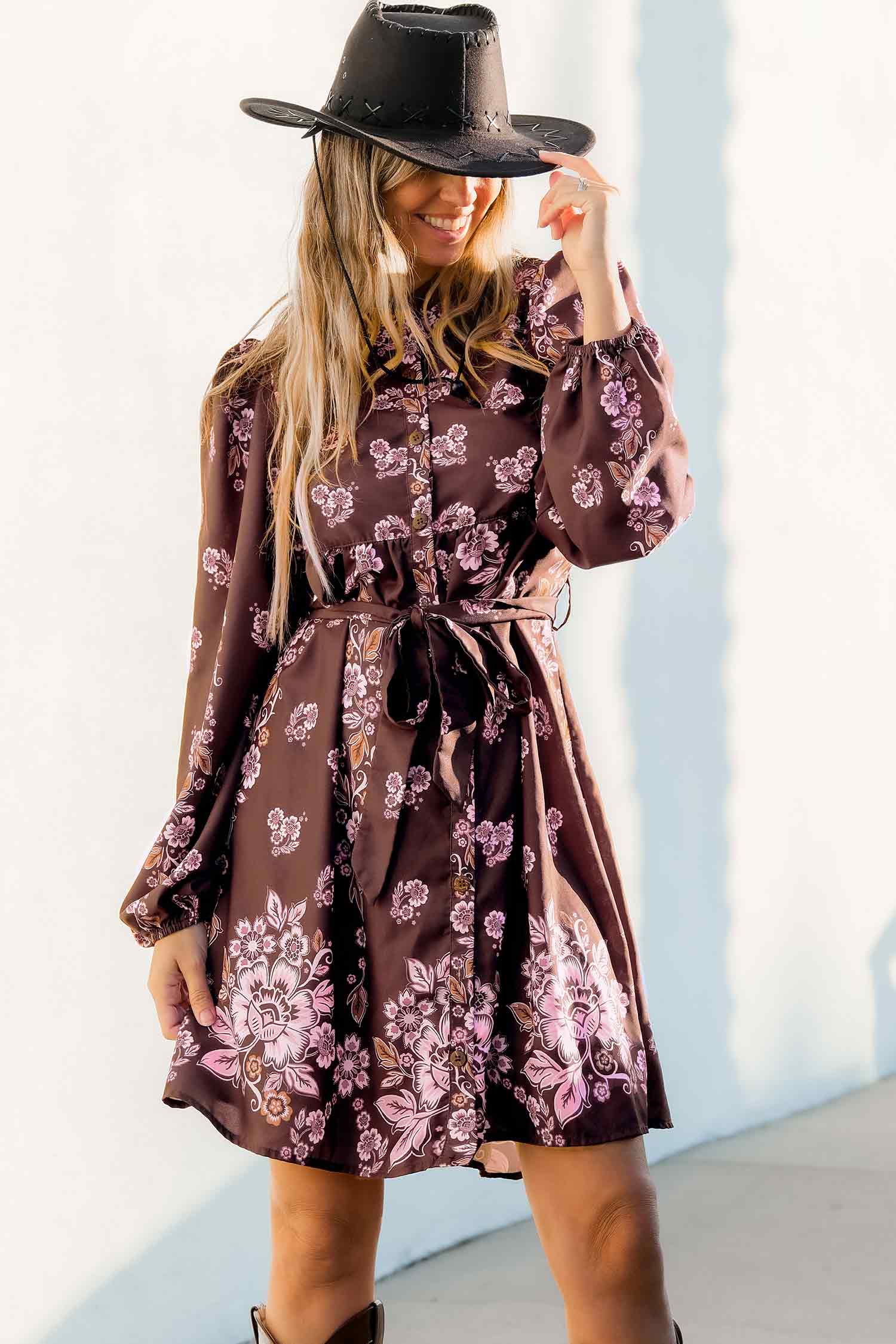 Prairie Vibes Paisley Long Sleeve Mini Dress