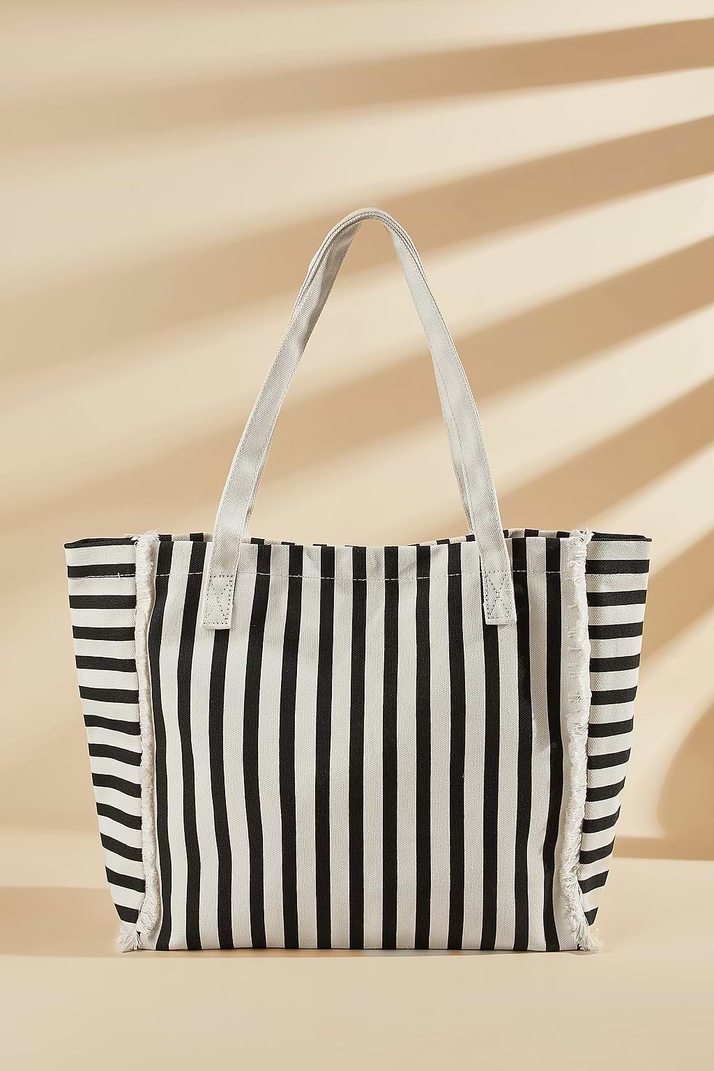 Striped Fringe Tote Bag