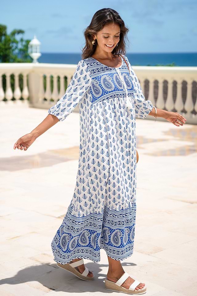 blue paisley midi dress On Your Mind Blue Paisley Midi Dress Shop the Mint