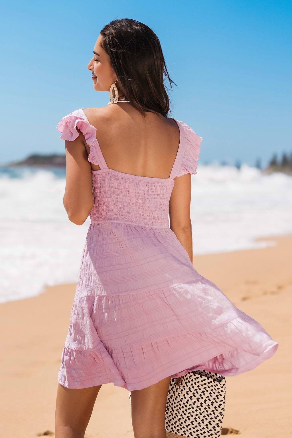 Lotus Pink Tiered Mini Dress