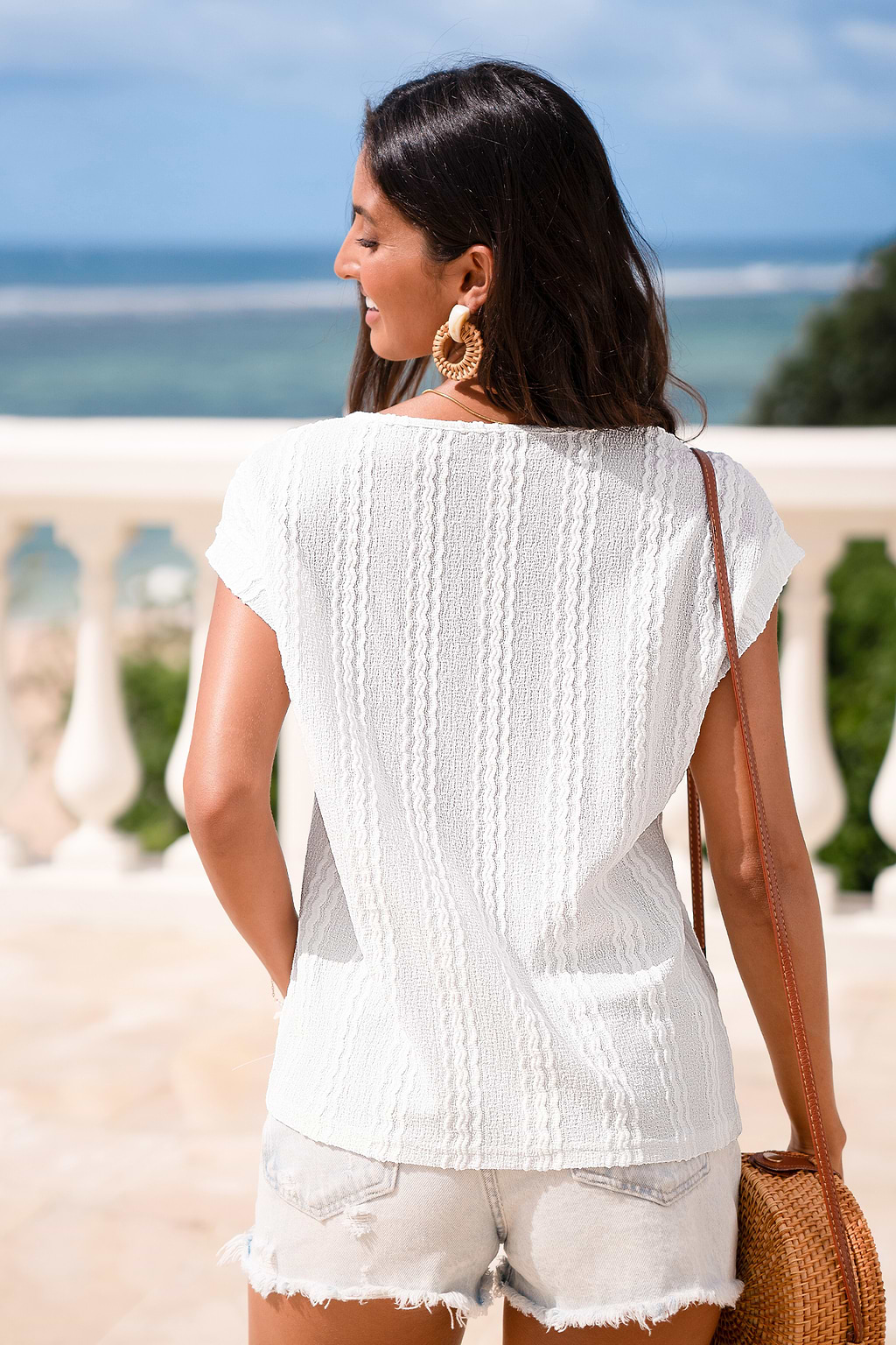 White Short Sleeve Top