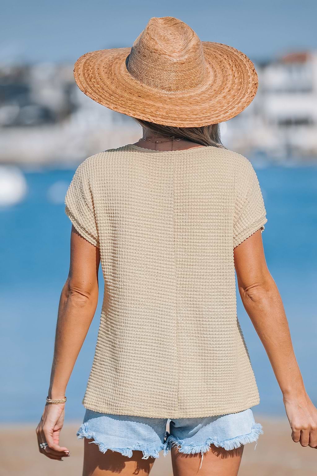 Neutral Short Sleeve Top