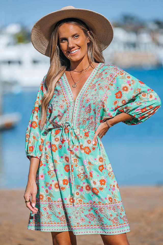 print dress floral elegant VENUS Twist Front Maxi Dress | Exotic Shadow Floral