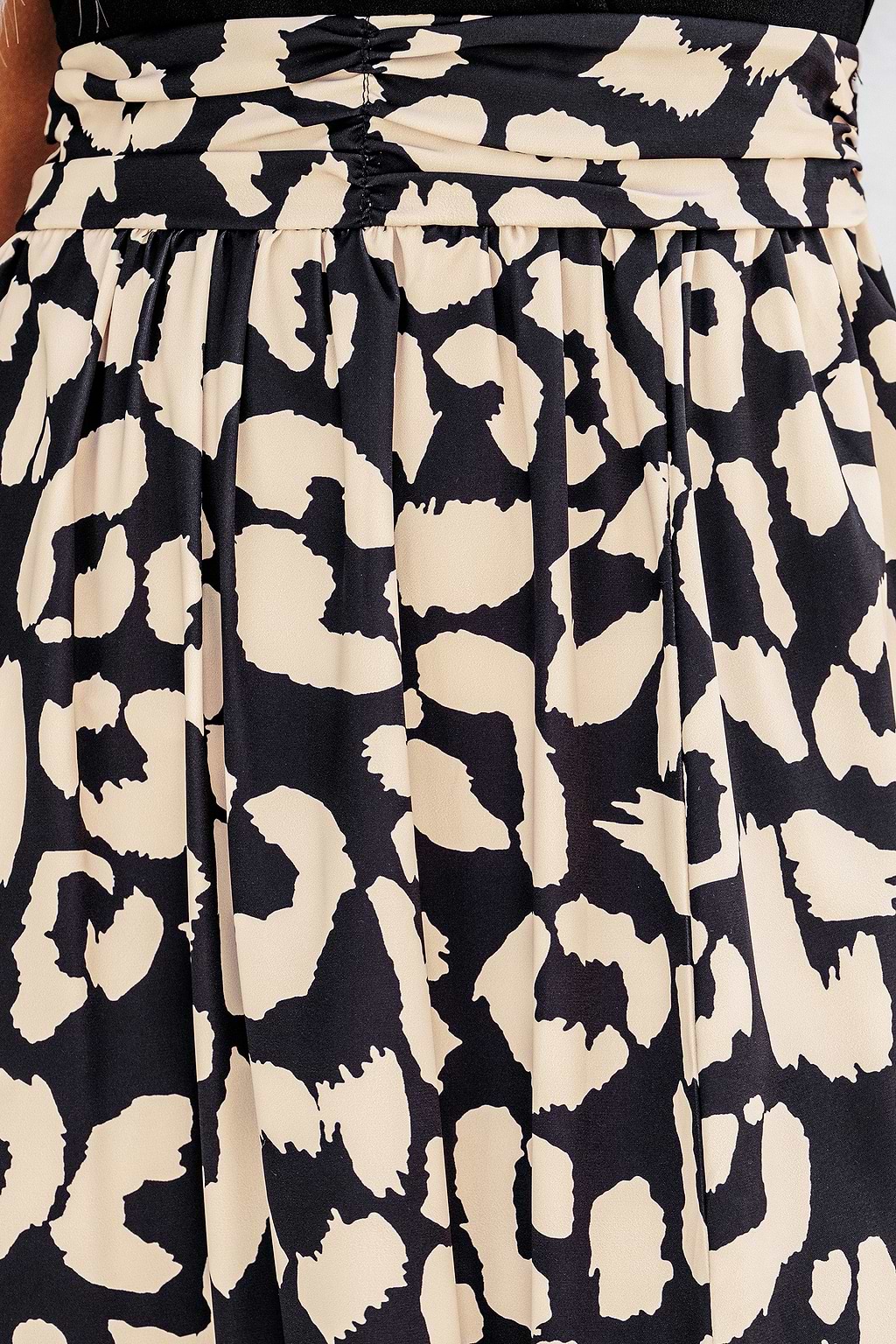 Abstract Print Surplice Midi Dress