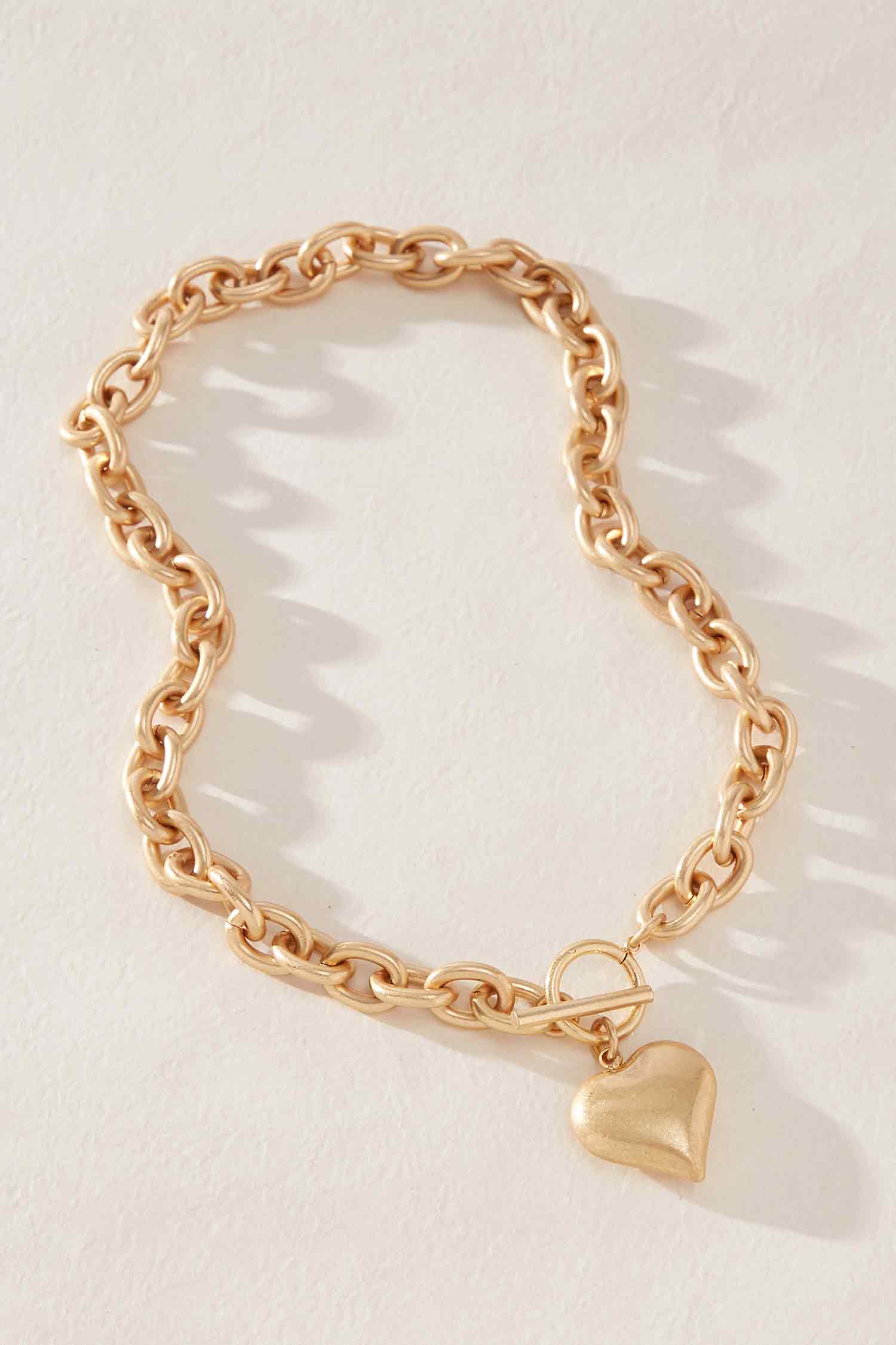 Gold-Tone Heart Toggle Necklace