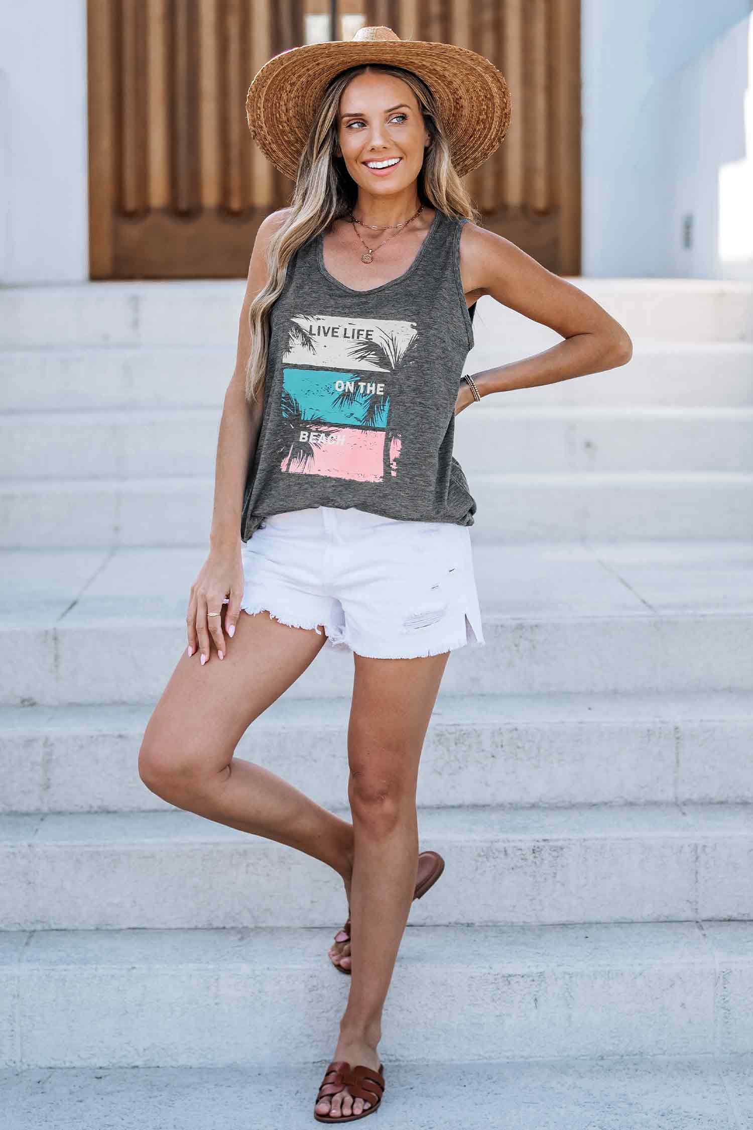 Live Life On The Beach Graphic Tank