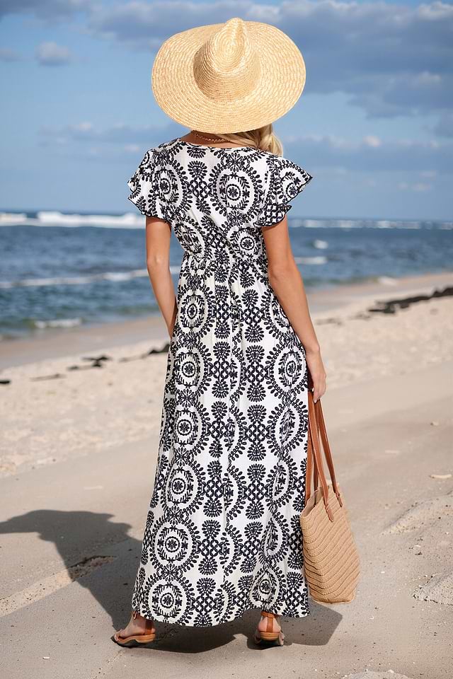 chinese dress ladies Aqua Multi Floral Print Twist Front Cutout Maternity Maxi Dress main image 1