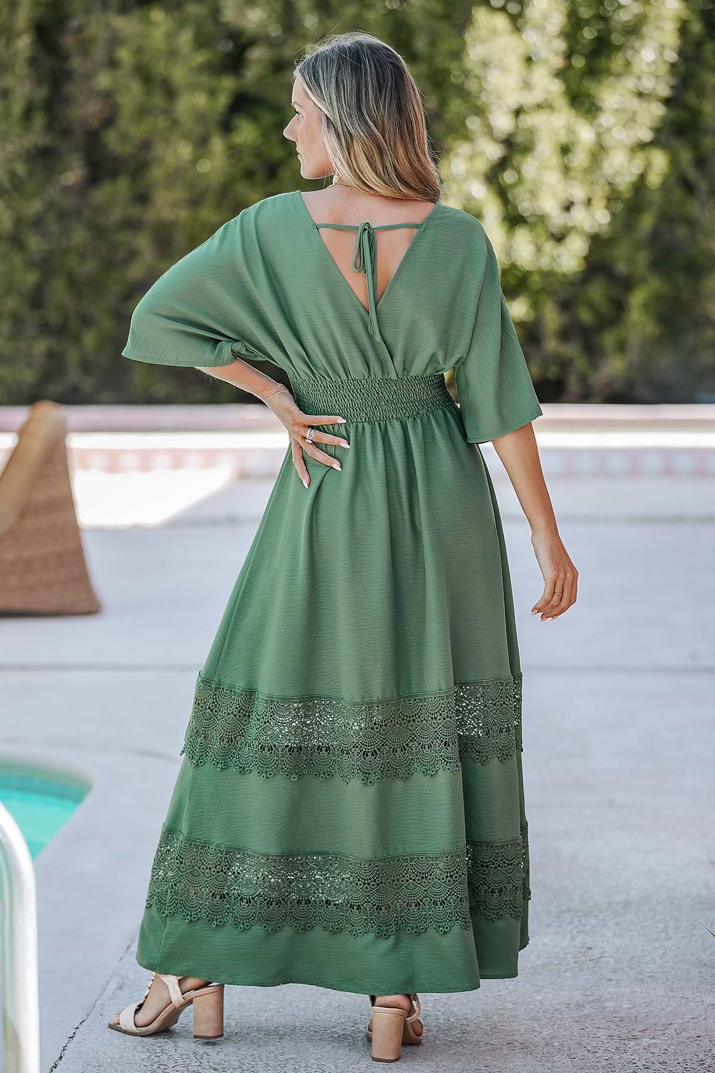 Evelyn Green Maxi Dress