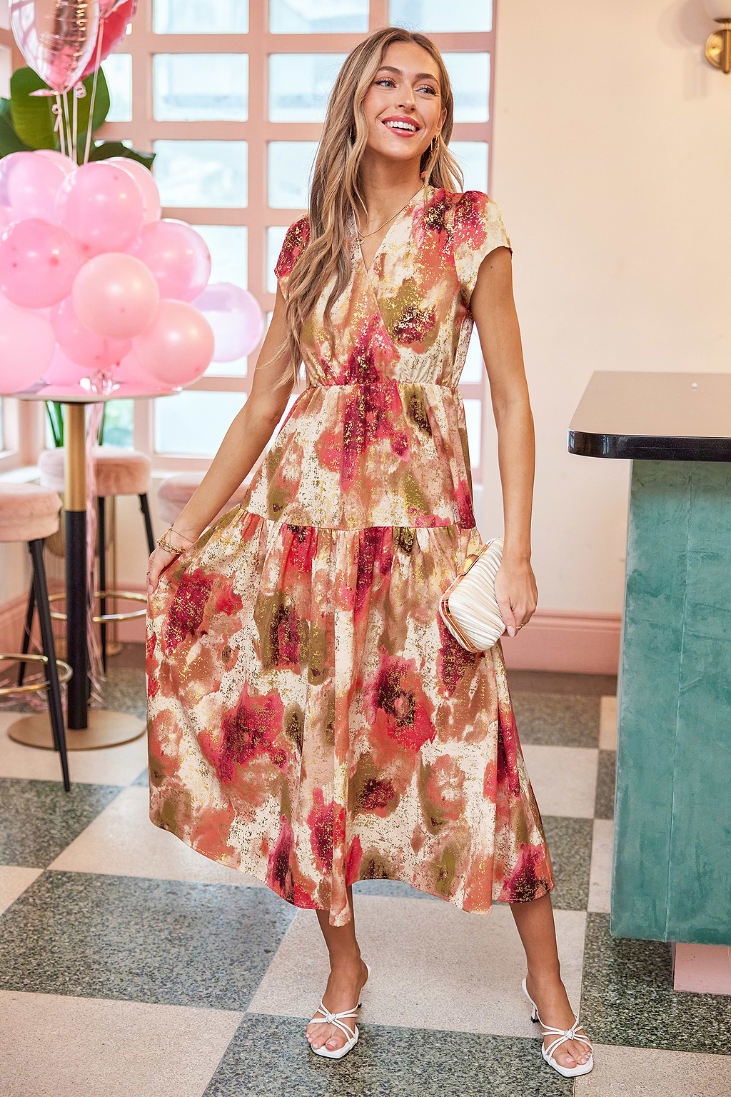 Rosanne Abstract Print Maxi Dress