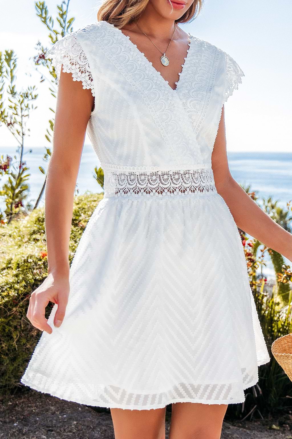 Lace on the Riviera White Mini Dress