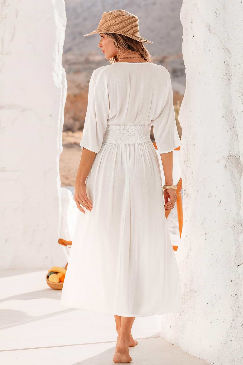 Tulum Tranquility White Cover-Up Midi Dress