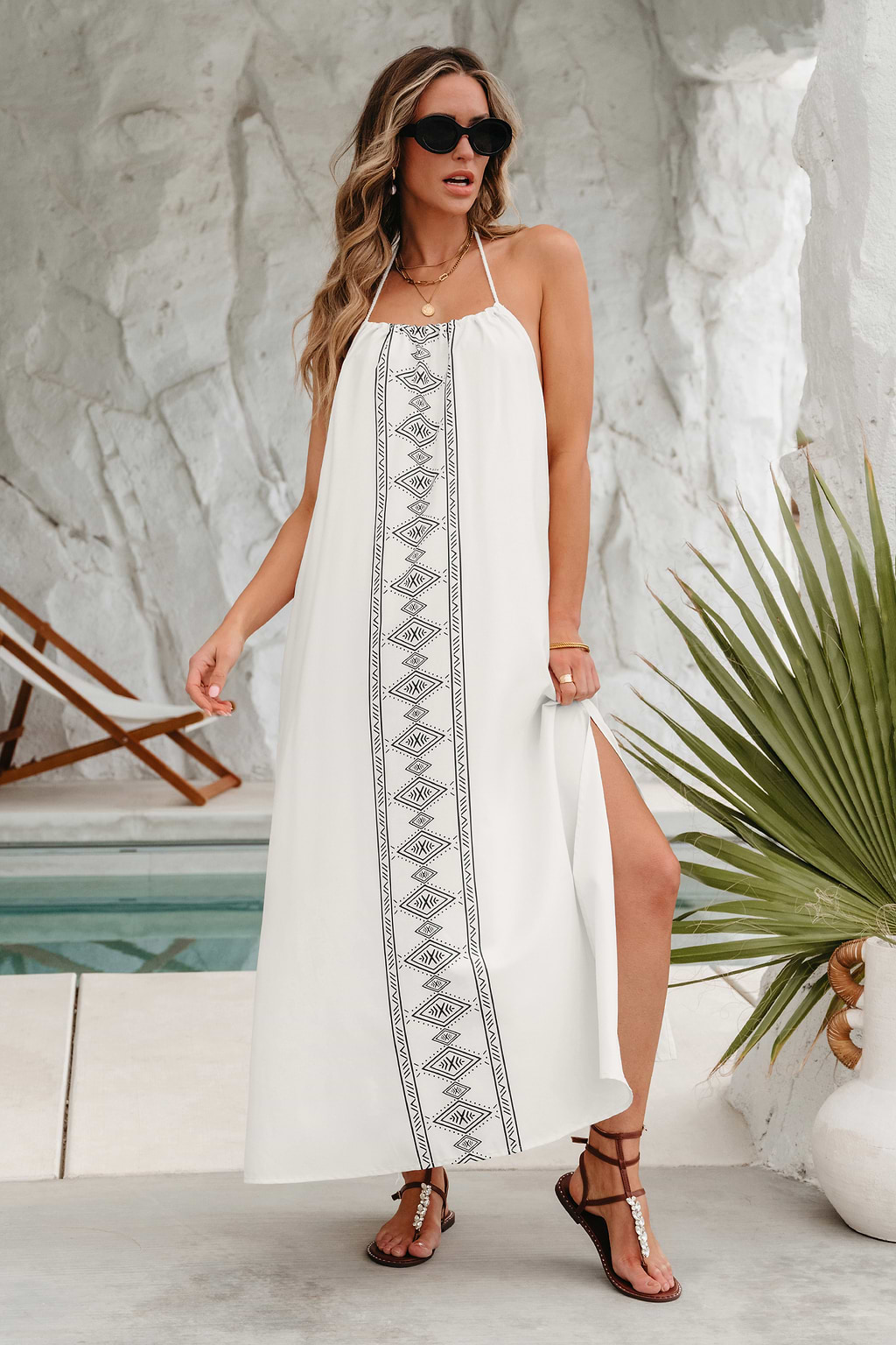 Ibiza Bound Off-White Maxi Dress
