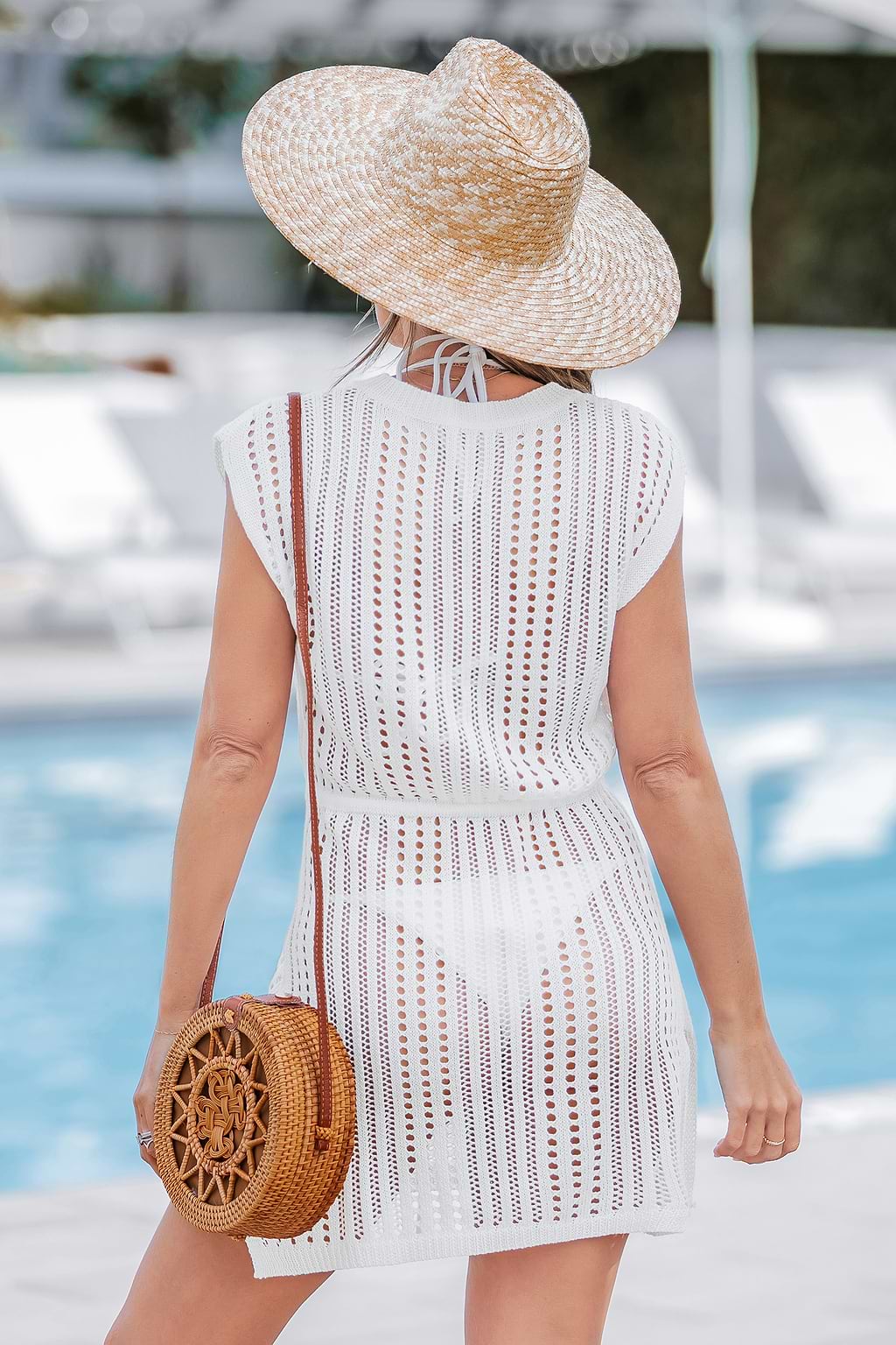 Clear Waters Witte Cover-Up Mini Jurk