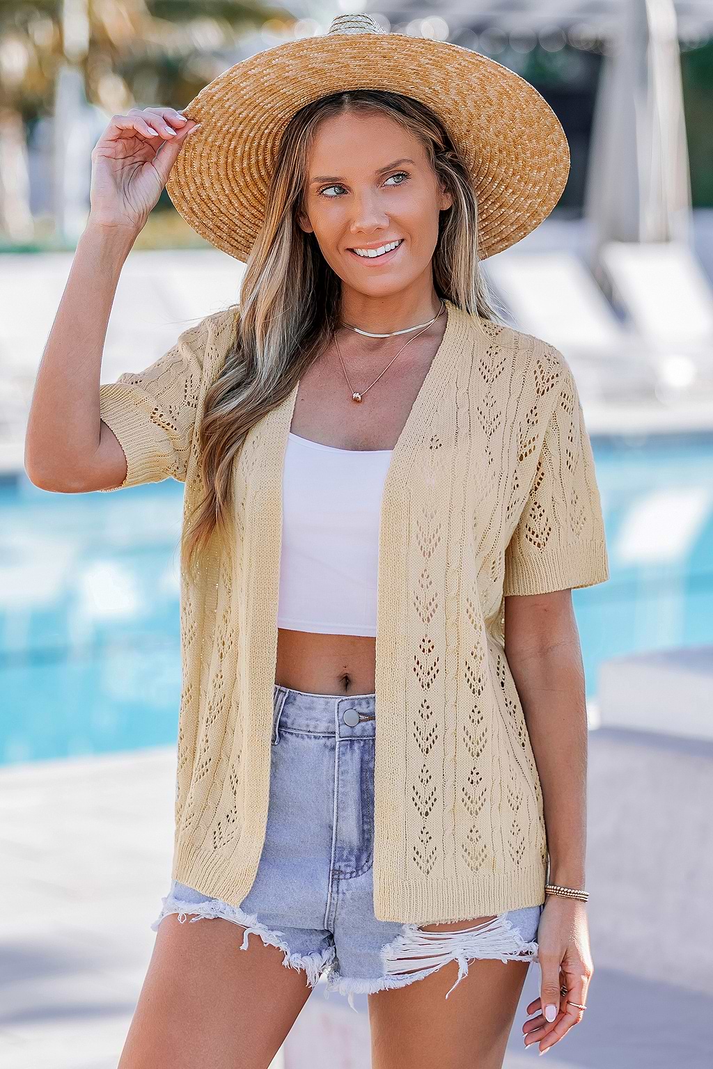 Coastal Comfort Beige Cover-Up Top