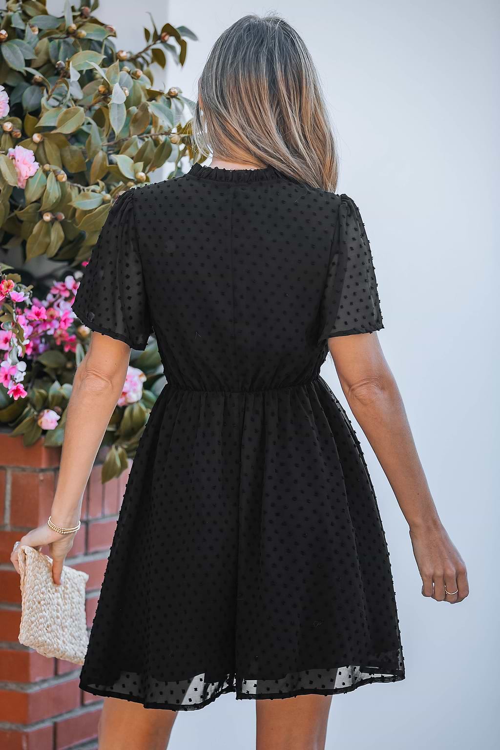 Black Magic Swiss Dot Mini Dress