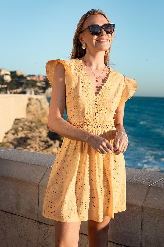 blue paisley mini dress Crisp Morning Air Ash Blue Floral Cotton Quarter Sleeve Mini Dress