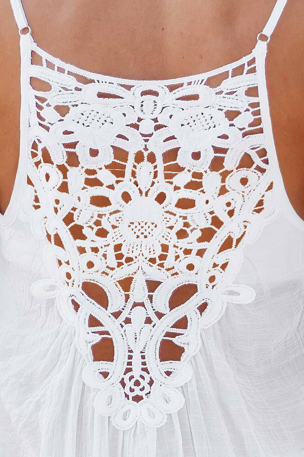 Classic White Sheer Back Cover-Up Mini Dress